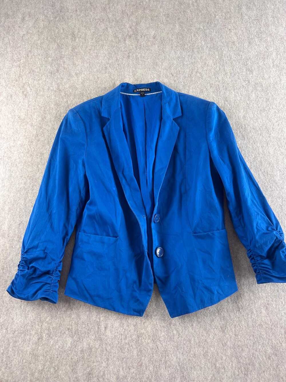 Express vintage Blue Ruched Sleeve Blazer size 4